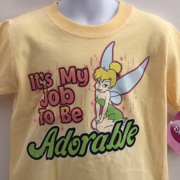 Disney girls yellow tinker bell tee NWT - Picture 2 of 4